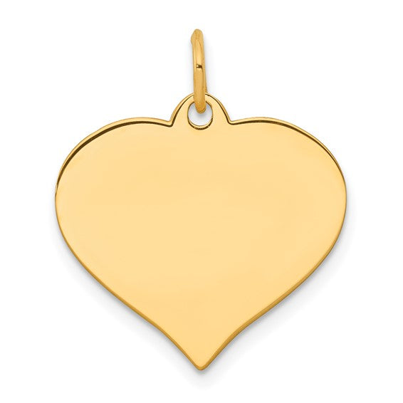 14KT Yellow Gold Heart Disc Charm