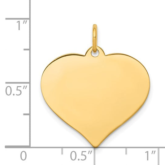 14KT Yellow Gold Heart Disc Charm