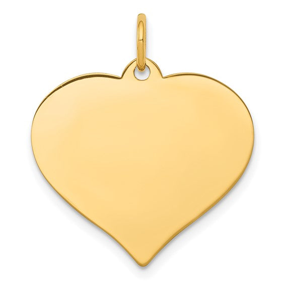 14KT Yellow Gold Heart Disc Charm