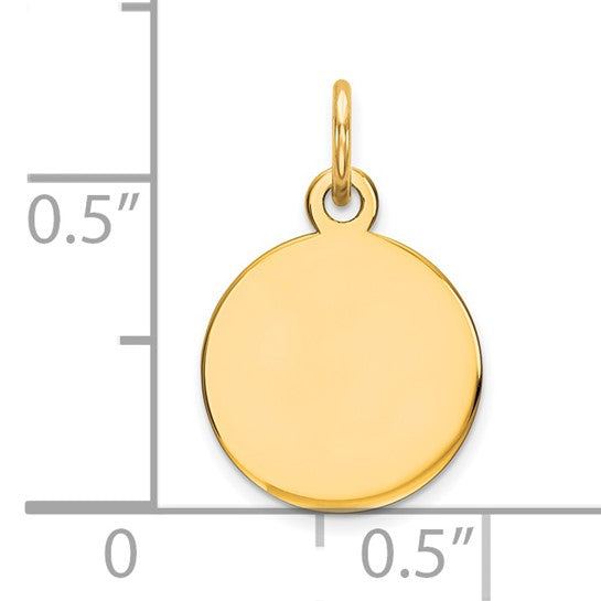 14KT Yellow Gold Round Disc Charm