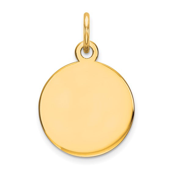 14KT Yellow Gold Round Disc Charm