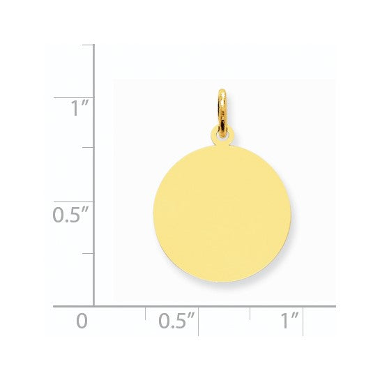 14KT Yellow Gold Round Disc Charm