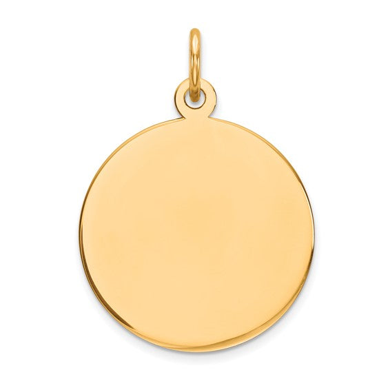 14KT Yellow Gold Round Disc Charm