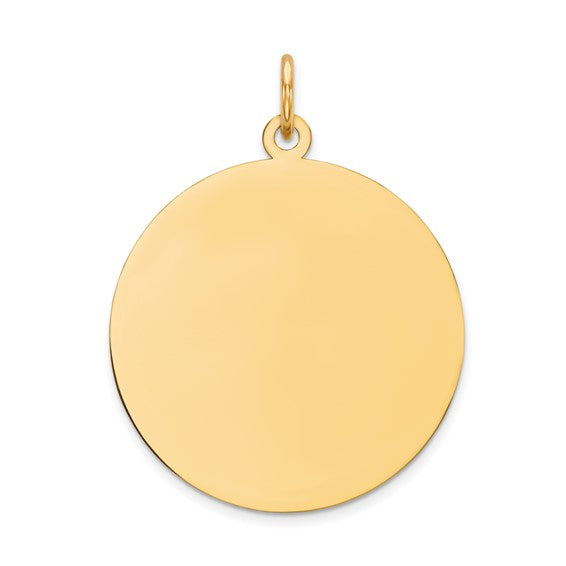14kt Yellow Gold Round Disc Charm