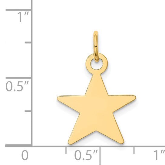 14KT Yellow Gold Star Disc Charm