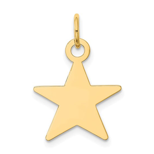 14KT Yellow Gold Star Disc Charm
