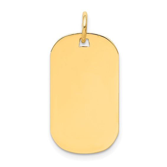 14kt Yellow Gold Plain .009 Gauge Engraveable Dog Tag Disc Charm