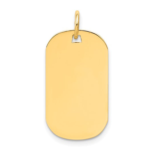 14kt Yellow Gold Plain .009 Gauge Engraveable Dog Tag Disc Charm