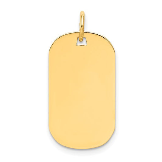 14kt Yellow Gold Plain .011 Gauge Engraveable Dog Tag Disc Charm