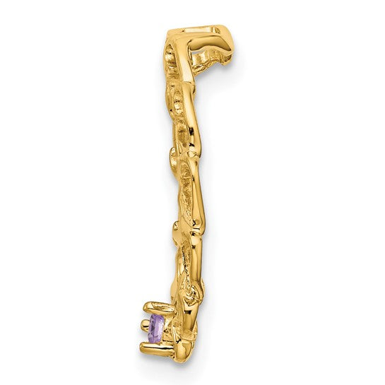 14kt Yellow Gold 1 Genuine Stone Family Pendant