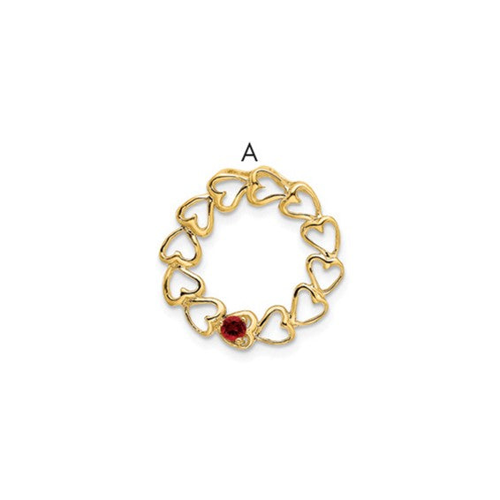 14kt Yellow Gold 1 Genuine Stone Family Pendant