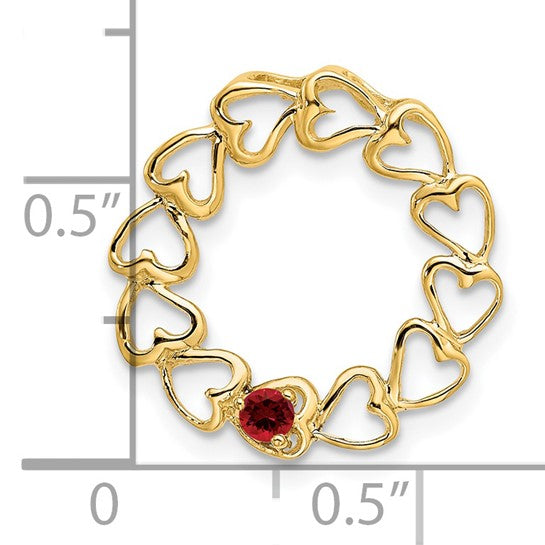 14kt Yellow Gold 1 Genuine Stone Family Pendant