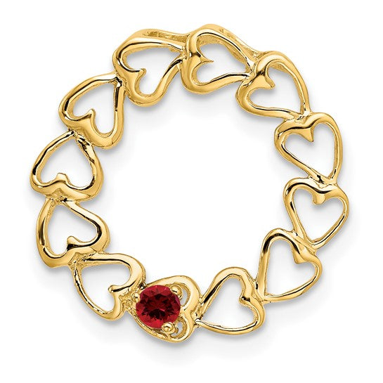 14kt Yellow Gold 1 Genuine Stone Family Pendant