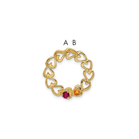 14kt Yellow Gold 2 Synthetic Stone Family Pendant