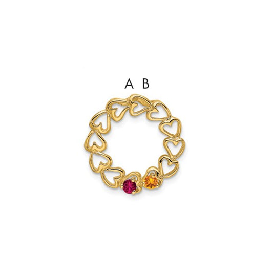 14kt Yellow Gold 2 Synthetic Stone Family Pendant