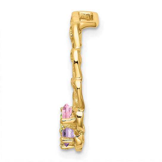 14kt Yellow Gold 4 Synthetic Stone Family Pendant