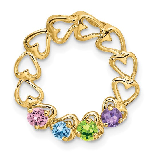 14kt Yellow Gold 4 Synthetic Stone Family Pendant