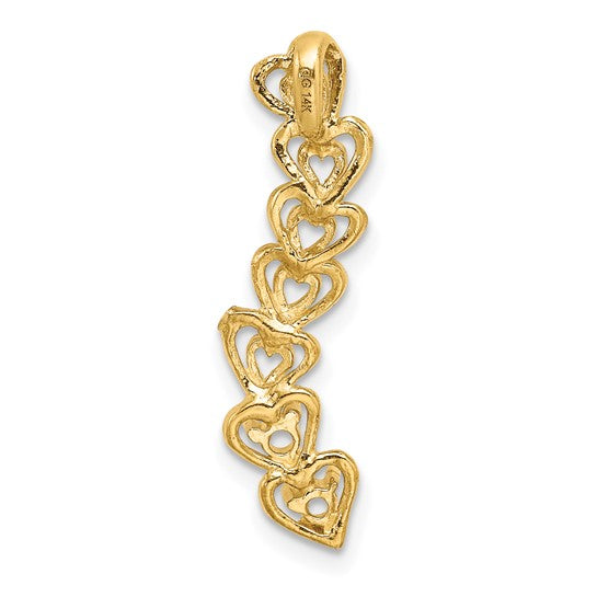 14kt Yellow Gold 2 Synthetic Stone Family Pendant