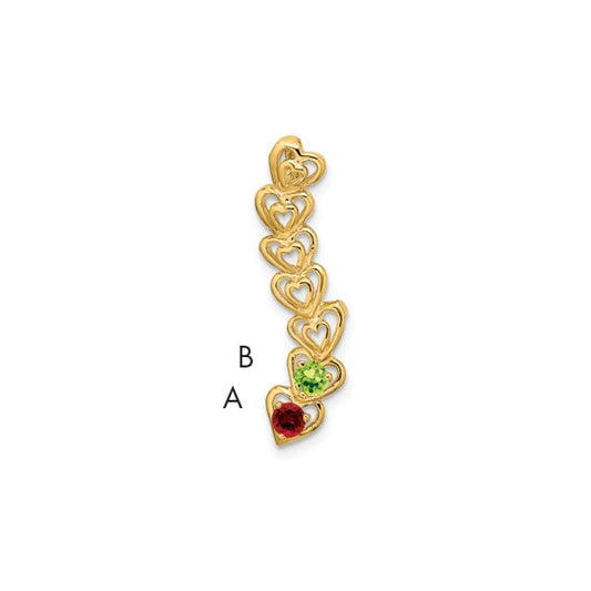 14kt Yellow Gold 2 Synthetic Stone Family Pendant