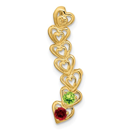 14kt Yellow Gold 2 Synthetic Stone Family Pendant
