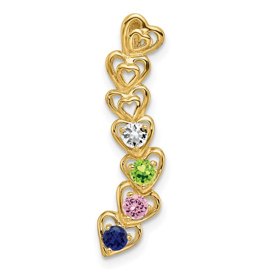 14kt Yellow Gold 4 Genuine Stone Family Pendant