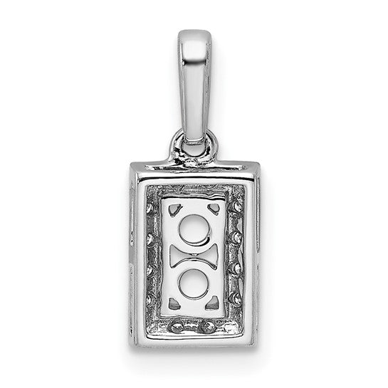 14kt White Gold Family Jewelry Genuine Stone & Diamond Set Pendant