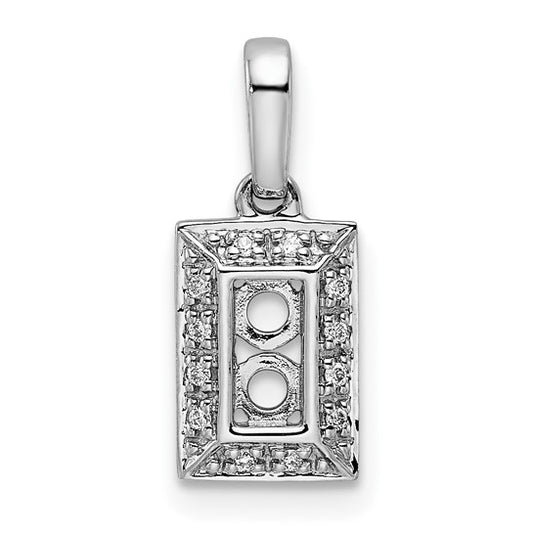 14kt White Gold Family Jewelry Genuine Stone & Diamond Set Pendant