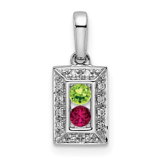 14kt White Gold Family Jewelry Diamond Semi-Set Pendant