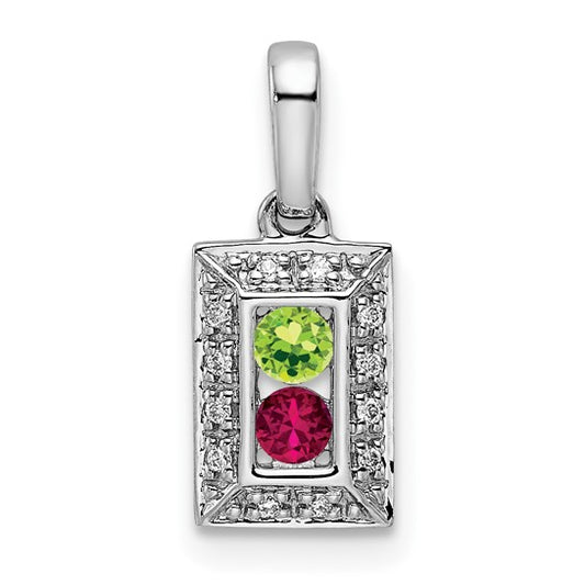 14kt White Gold Family Jewelry Diamond Semi-Set Pendant