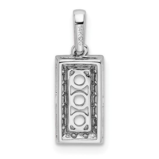 14kt White Gold Family Jewelry Diamond Semi-Set Pendant