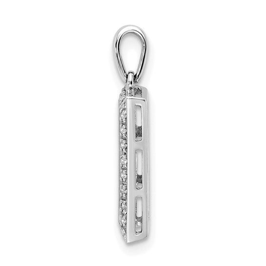 14KT White Gold Family Jewelry Genuine Stone & Diamond Set Pendant