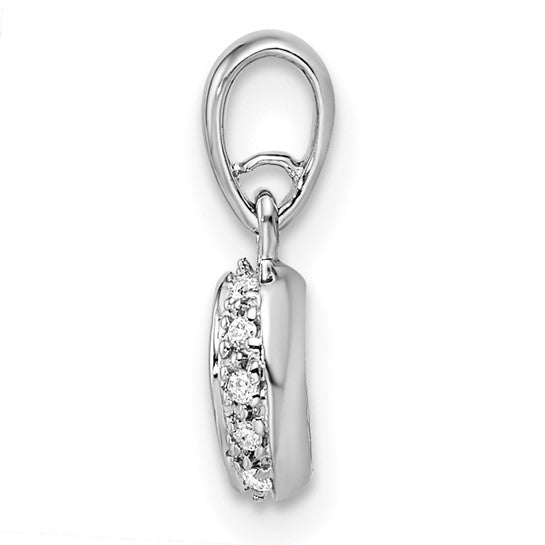 14KT White Gold Family Jewelry Synthetic Stone & Diamond Set Pendant