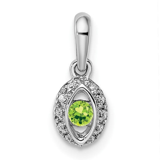 14KT White Gold Family Jewelry Diamond Semi-Set Pendant