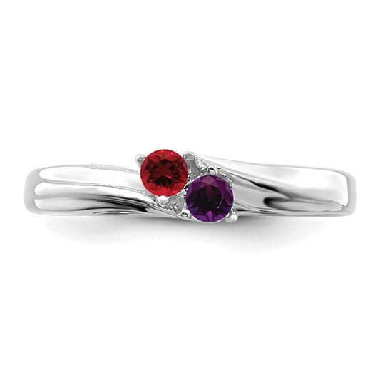14kt White Gold 3mm Synthetic Family Jewelry Ring