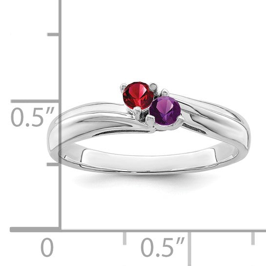 14kt White Gold 3mm Synthetic Family Jewelry Ring