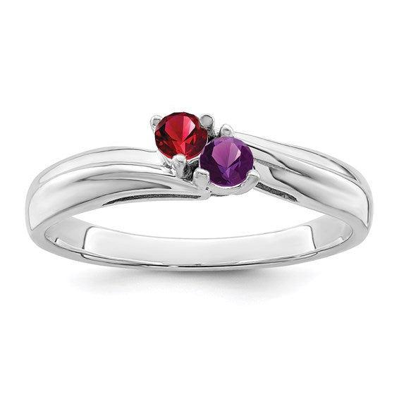 14kt White Gold 3mm Synthetic Family Jewelry Ring