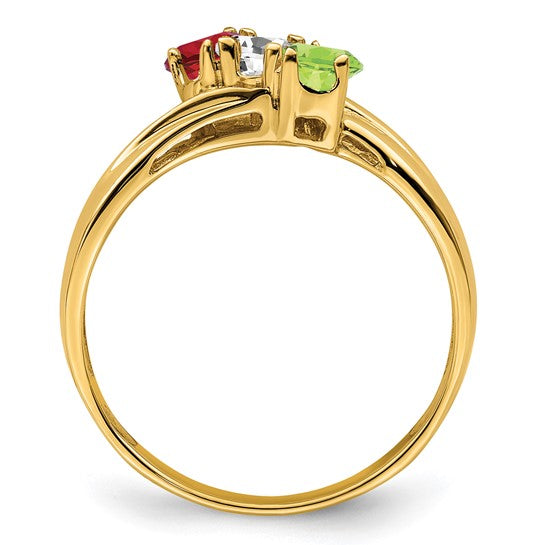 14kt Yellow Gold Genuine 3 Stone Mother's Ring