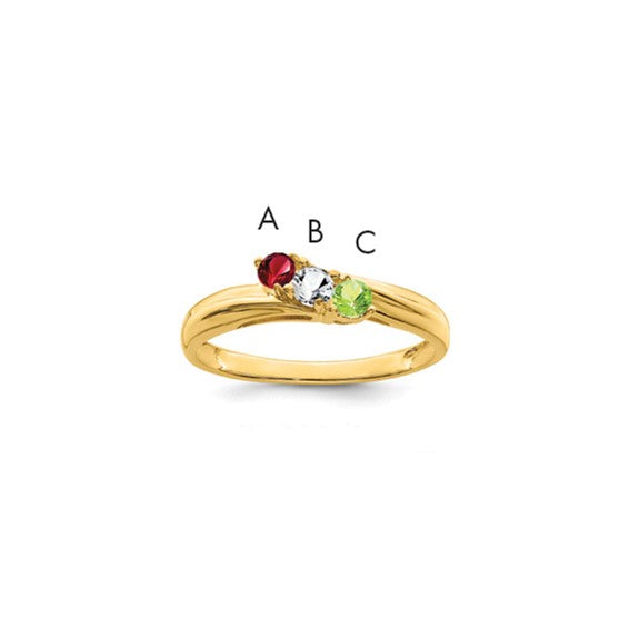 14kt Yellow Gold Genuine 3 Stone Mother's Ring