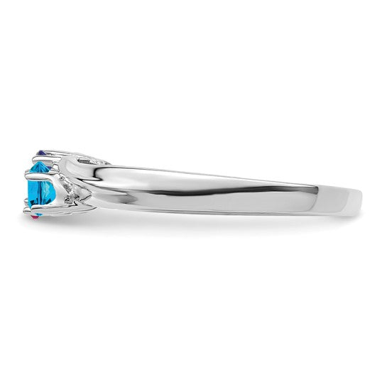 14kt White Gold Synthetic Family jewelry ring