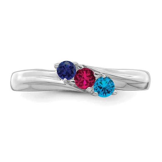 14kt White Gold Synthetic Family jewelry ring