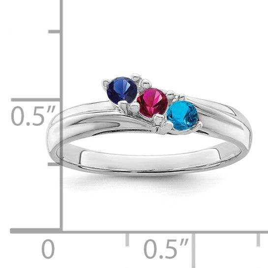 14kt White Gold Synthetic Family jewelry ring