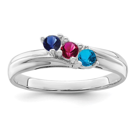 14kt White Gold Synthetic Family jewelry ring
