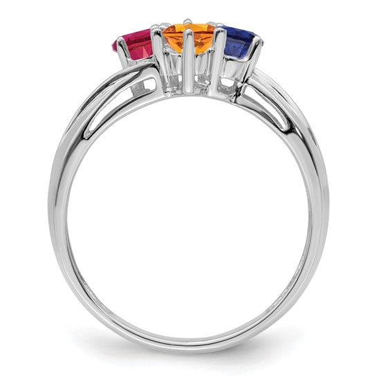 14kt White Gold 3mm Synthetic Family Jewelry Ring