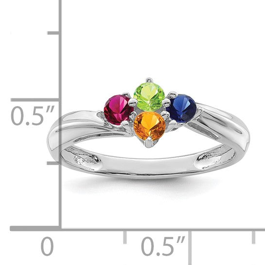 14kt White Gold 3mm Synthetic Family Jewelry Ring