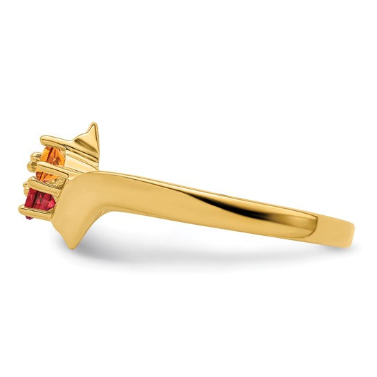 14kt Yellow Gold Synthetic Family Jewelry Ring