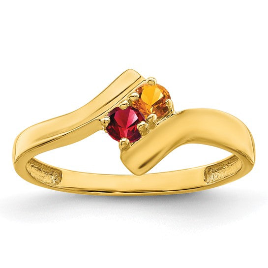 14kt Yellow Gold Synthetic Family Jewelry Ring