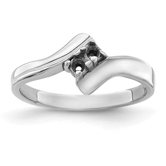14kt White Gold Genuine 2 Stone Mother's Ring