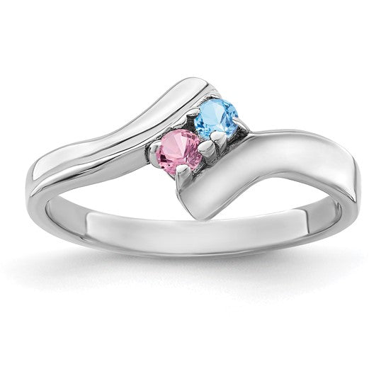 14kt White Gold Synthetic Family Jewelry Ring