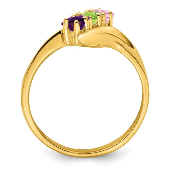 14kt Yellow Gold Genuine 3 Stone Mother's Ring