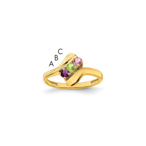 14kt Yellow Gold Genuine 3 Stone Mother's Ring